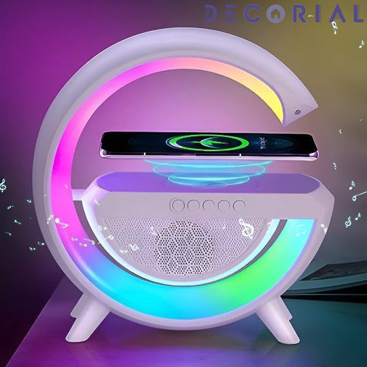 G-Shaped RGB Light Table Lamp with Wireless Charger