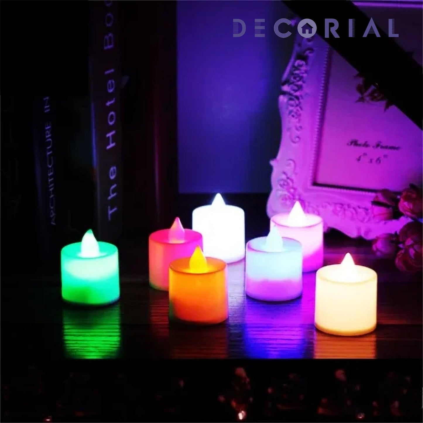 12-Piece LED Flameless Colorful Tealight Candles – Battery Operated