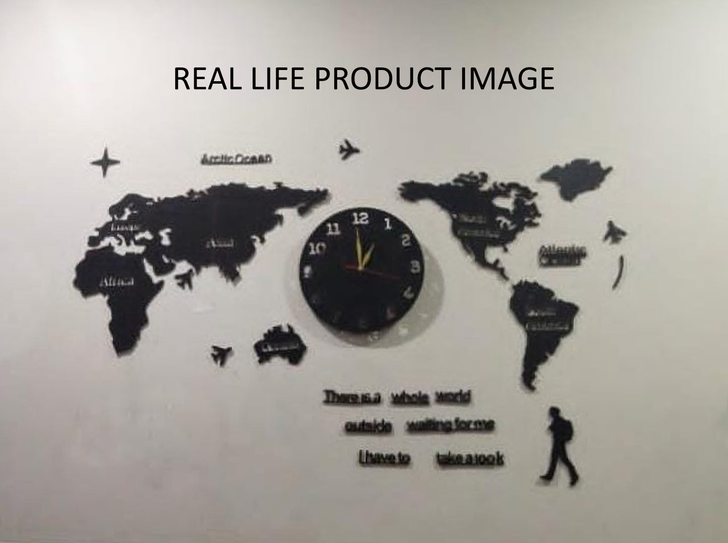 Digital World Map Wall Clock – Modern Glow-in-the-Dark Design