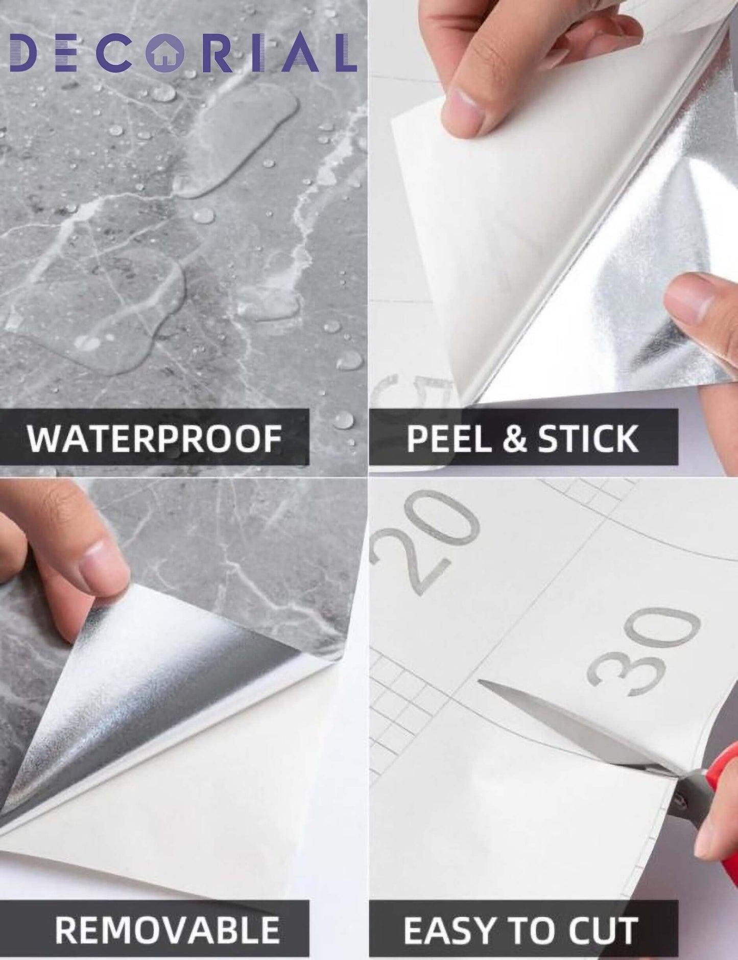 Self-Adhesive Marble Sheet Sticker – Anti-Oil & Heat Resistant