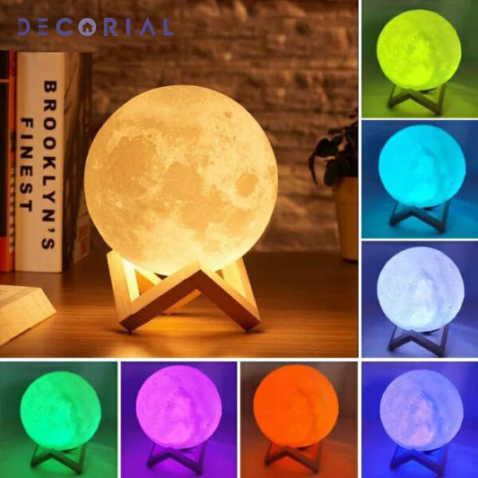 3D Printed Lunar Night Light - LED Moon Ball Lamp