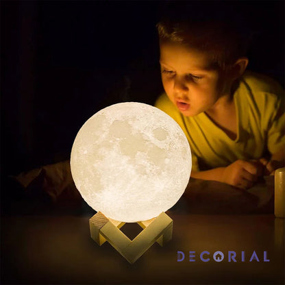 3D Printed Lunar Night Light - LED Moon Ball Lamp