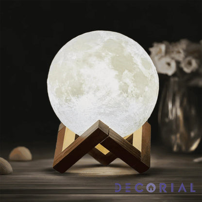 3D Printed Lunar Night Light - LED Moon Ball Lamp