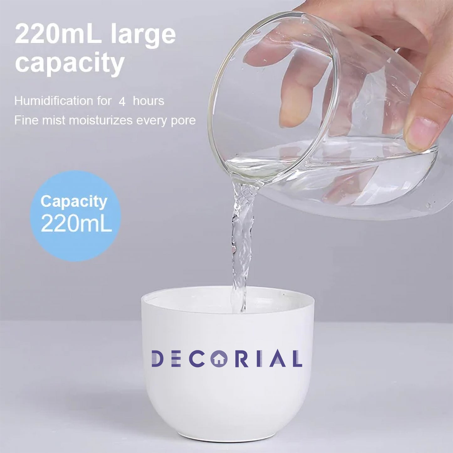 Portable USB Air Humidifier with Warm LED Outline