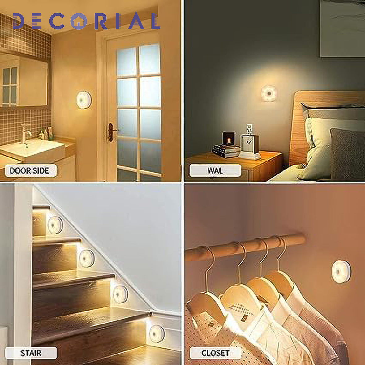 Intelligent USB-Rechargeable Night Light for Wardrobe & Home